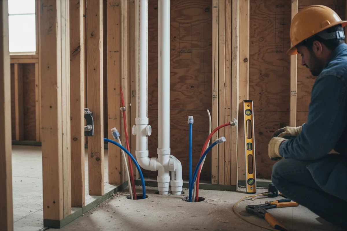 Drain and supply rough-in during Leak Detection in Ruskin