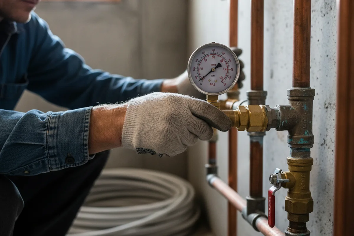 Pressure testing a repaired line during Water Line Repair in Ruskin